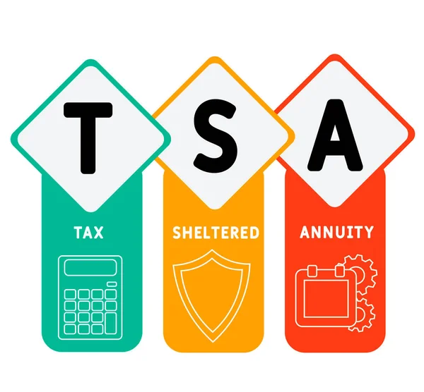 Tsa Tax Sheltered Annuity Acroniem Zakelijke Concept Achtergrond Vector Illustratie — Stockvector
