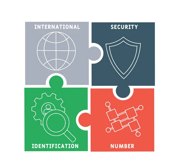 Isin International Security Identification Number Acroniem Zakelijke Concept Achtergrond Vector — Stockvector