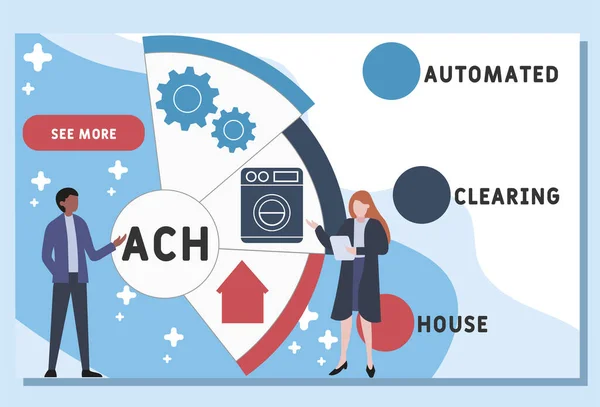 Шаблон Векторного Дизайна Сайта Ach Automated Clearing House Acronym Бизнес — стоковый вектор