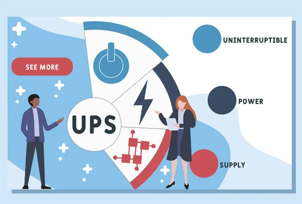 Modello Design Del Sito Web Vettoriale Ups Acronimo Uninterruptible Power — Vettoriale Stock