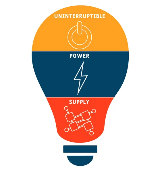 Ups Acronimo Uninterruptible Power Supply Sfondo Concetto Business Concetto Illustrazione — Vettoriale Stock