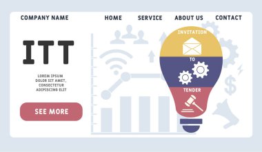 Vektör web sitesi tasarım şablonu. ITT - Şefkat Kısaltmasına Davet. İş kavramı geçmişi. Web sitesi afişi, pazarlama malzemeleri, iş sunumu, çevrimiçi reklamcılık için illüstrasyon. 
