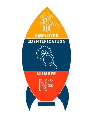 EIN - İşveren Kimlik Numarası Kısaltma. İş kavramı geçmişi. Anahtar sözcükler ve simgelerle vektör illüstrasyon kavramı. Web afişi, el ilanı, iniş sayfası, sunum simgeleri içeren harf çizimi