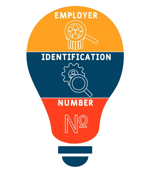 Ein Número Identificación Del Empleador Acrónimo Fondo Concepto Negocio Concepto — Vector de stock