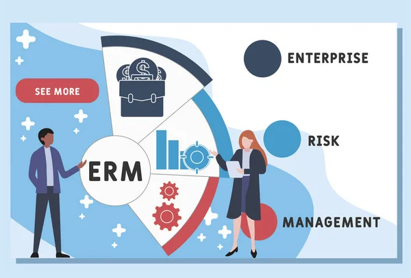 Plantilla Diseño Web Vectorial Erm Acrónimo Gestión Riesgos Empresariales Fondo — Archivo Imágenes Vectoriales
