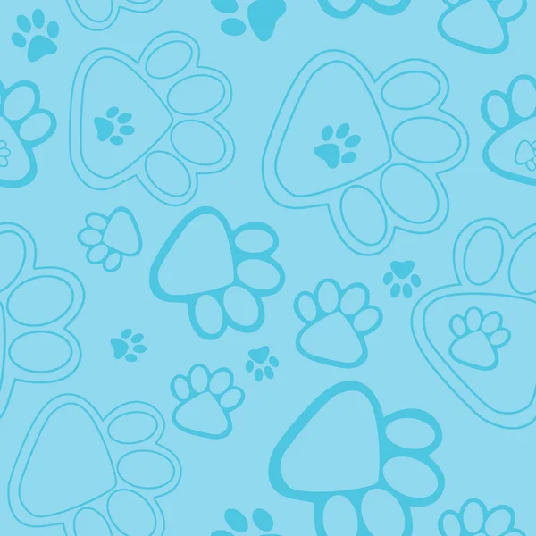 Paw Prints Background Blue — Stock Vector