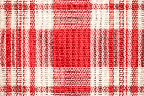 Superfície têxtil. Textura de pano vermelho e branco — Fotografia de Stock