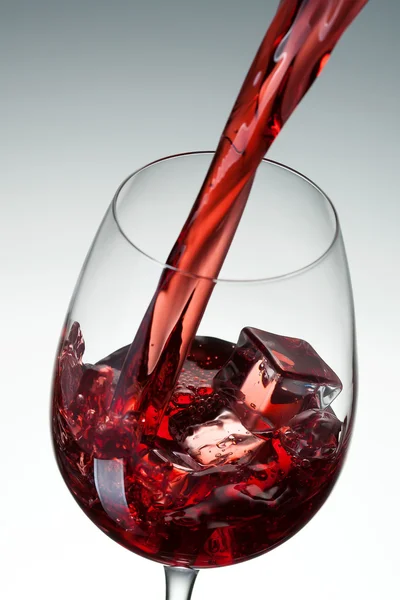 Wine. Glass of wine on white gradient background — Stock Photo, Image