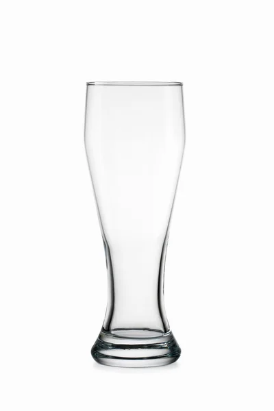 Vidro. Copo de cerveja vazio isolado no fundo branco — Fotografia de Stock