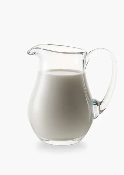 Tuoreesta maidosta valmistettu lasikannu — kuvapankkivalokuva