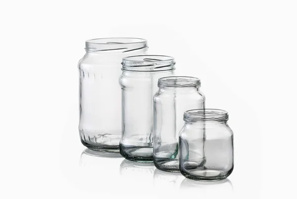 Empty glass jars — Stock Photo, Image