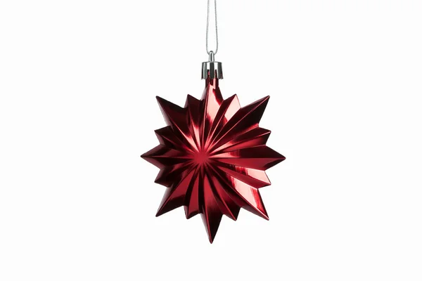 Noel. Beyaz backg izole kırmızı Noel yıldız dekorasyon — Stok fotoğraf