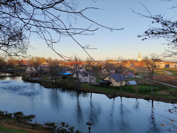 Rustige Buurt Met Prive Huizen Private Residentiële Sector Buurt Van — Stockfoto