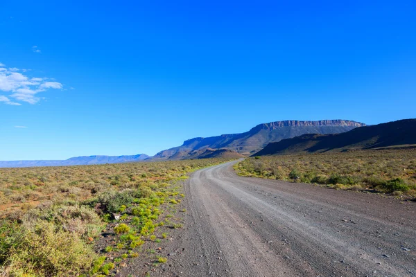 Estrada de cascalho no Karoo — Fotografia de Stock