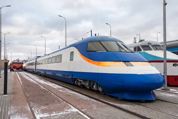 Rusia San Petersburgo Febrero 2020 Tren Ruso Soviético Alta Velocidad — Foto de Stock