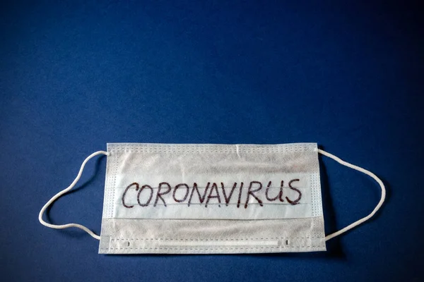 Coronavirus 2019 Ncov Sebészeti Maszk Védő Maszk Szöveg Coronavirus Karantén — Stock Fotó