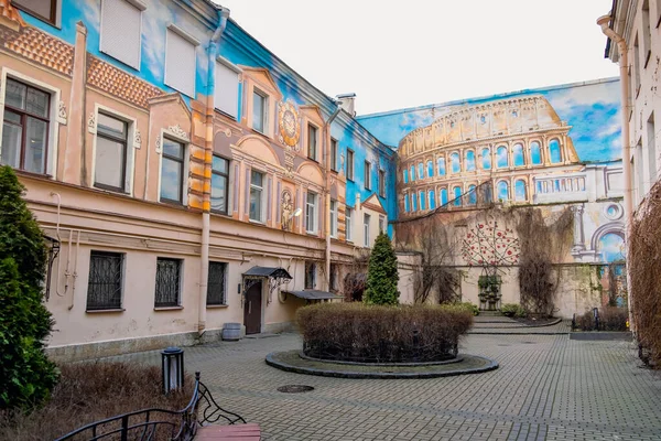 Russia Petersburg Italian Street March 2020 Interior Beautiful Cozy Courtyard — Stock Photo, Image