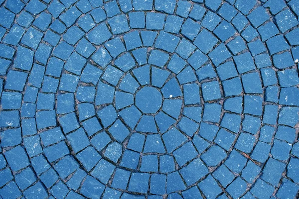 Okrągłe Linie Geometryczne Klasyczne Niebieskie Kolory Tekstura Kostki Brukowej Tło — Zdjęcie stockowe