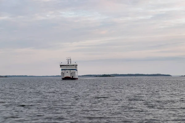 Finland Aland Islands Brando Island August 2019 Τελευταίο Ferry Rushes — Φωτογραφία Αρχείου