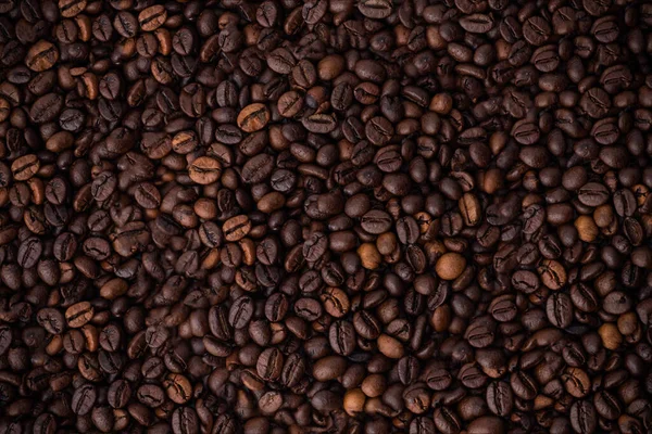 Piękna Tekstura Ziaren Kawy Jednolite Tło Palonych Ziaren Kawy — Zdjęcie stockowe