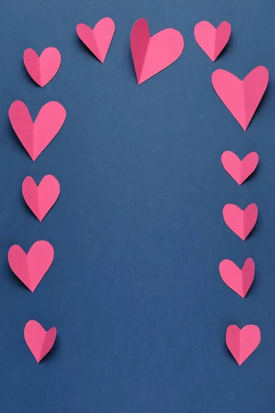 Postal Vertical Composición Para Día San Valentín Febrero Fondo Azul — Foto de Stock