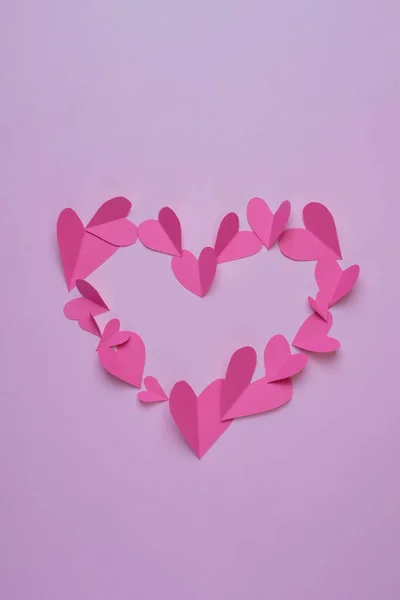 Composición Forma Corazón Para Día San Valentín Febrero Delicado Fondo — Foto de Stock