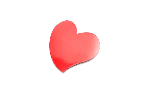 Corazón Rojo Sobre Fondo Blanco — Foto de Stock