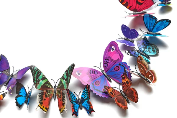 수많은 나비들이 배경에 고립되어 있습니다 텍스트의 — 스톡 사진