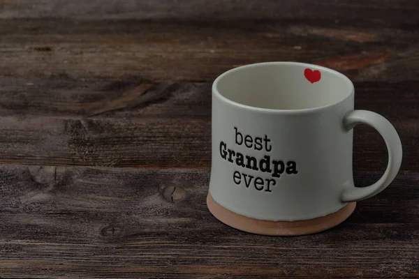 Une Tasse Légère Avec Cœur Inscription Meilleur Grand Père Jamais — Photo