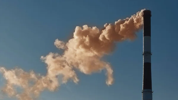 Dégagement Industriel Gaz Toxiques Dans Ciel Bleu Clair Oxyde Soufre — Photo