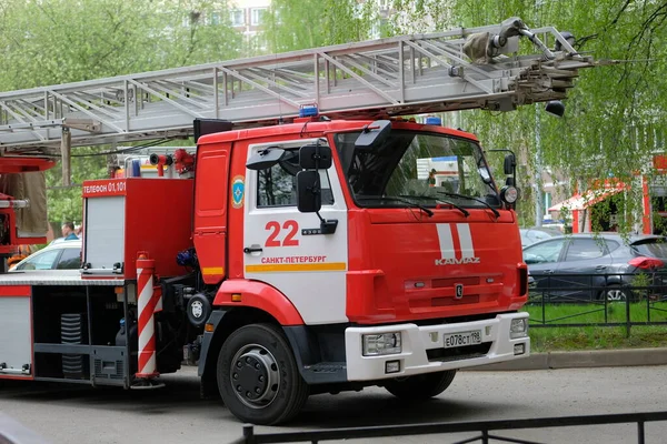 Rusia San Petersburgo Mayo 2021 Trabajo Los Bomberos Durante Después —  Fotos de Stock