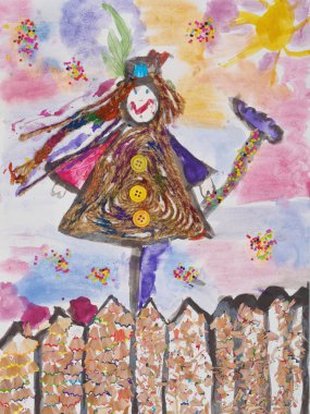 Kadın çok renkli çizim çocuklar