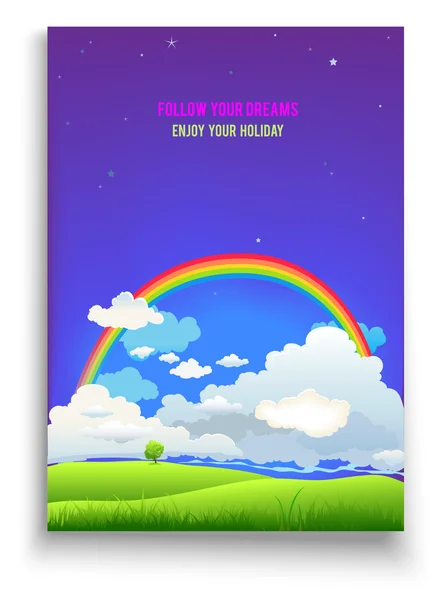 Siga o seu cartão de sonhos — Vetor de Stock