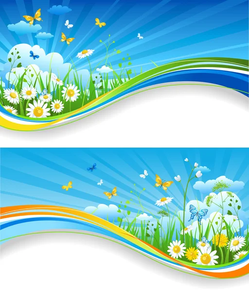 Summer banners design — Stock Vector