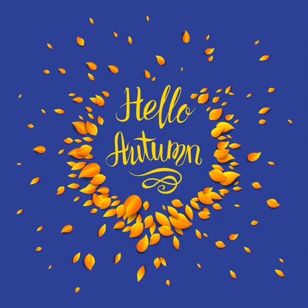 Hallo Herbst blauer Hintergrund — Stockvektor