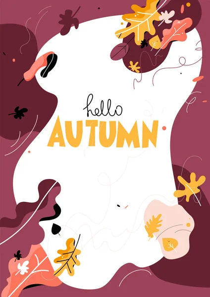 Feuilles d'automne de style tendance — Image vectorielle