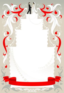 Düğün kartı şerit ile