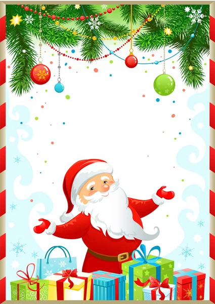 Fondo de Navidad con santa claus — Vector de stock