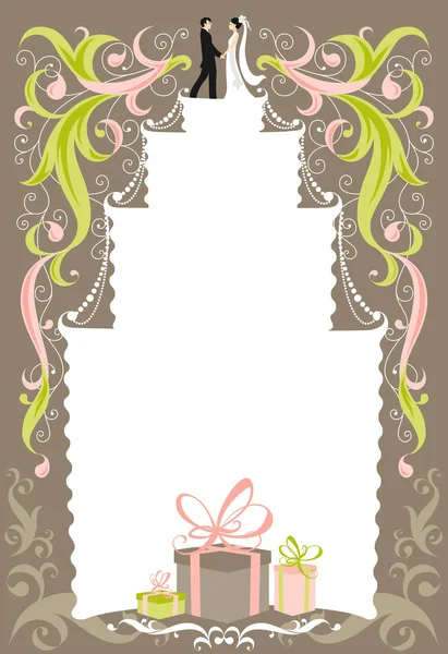 Tarjeta de boda con espacio — Vector de stock