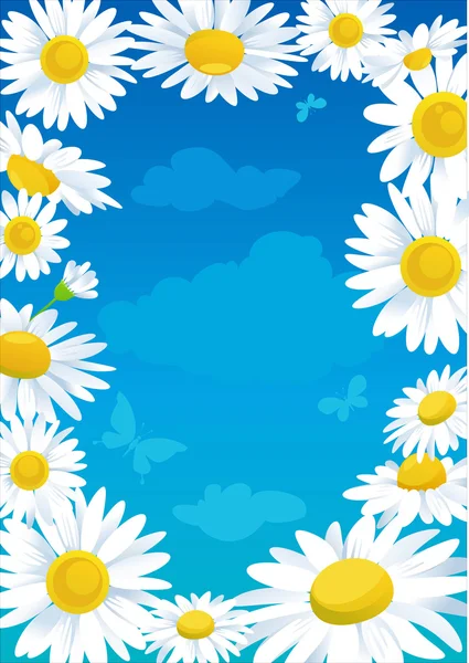 Daisies frame with space — Stock Vector