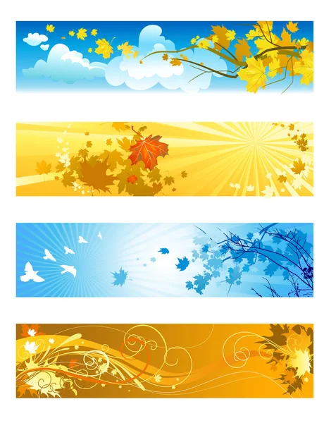 Vier herbstliche Banner — Stockvektor