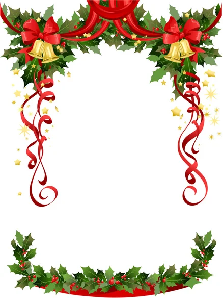 Cadre de Noël avec cloches — Image vectorielle