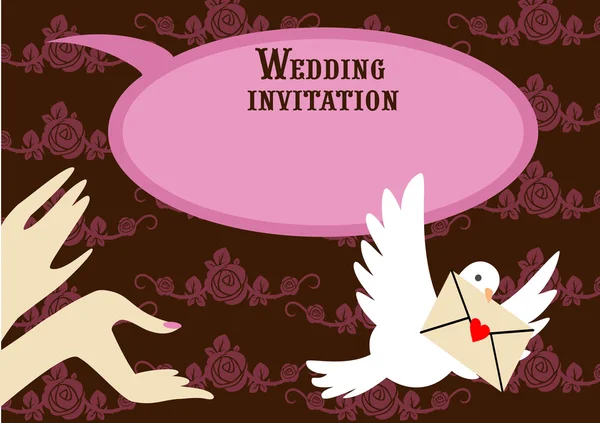 Invitación rosa boda — Vector de stock