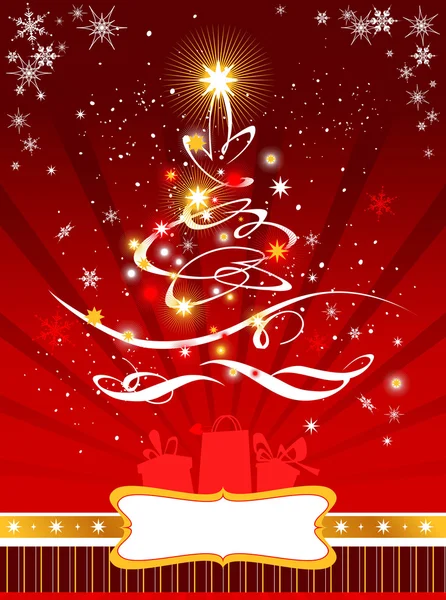 Christmas  tree on  background — Stock Vector