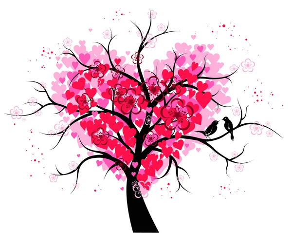 Heart tree background — Stock Vector