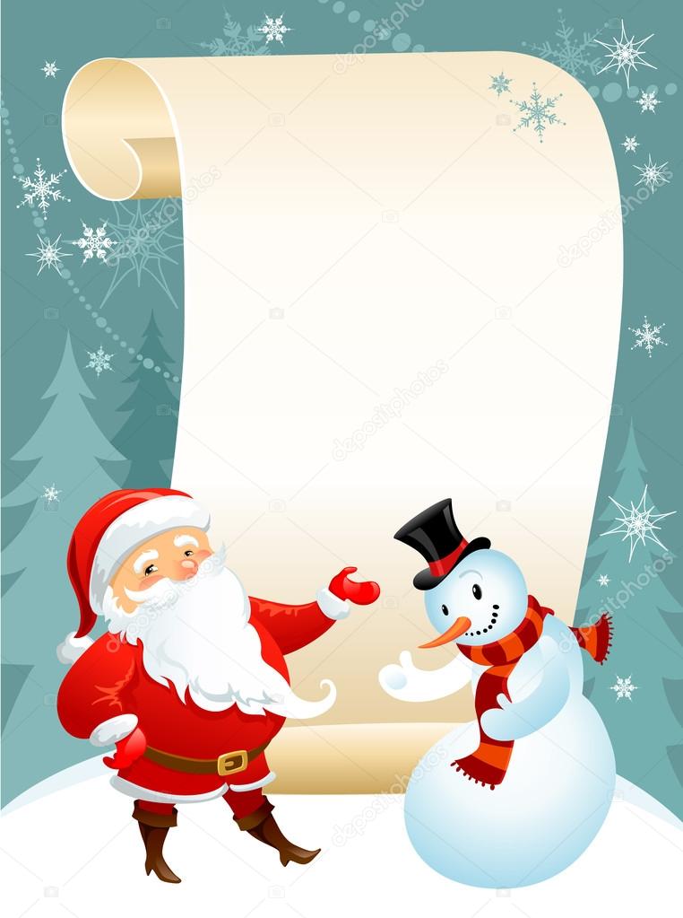 Snowman and Santa  background