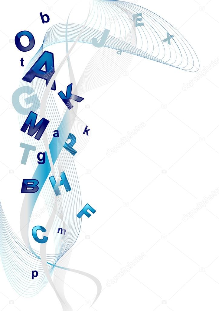 Abstract background with letters