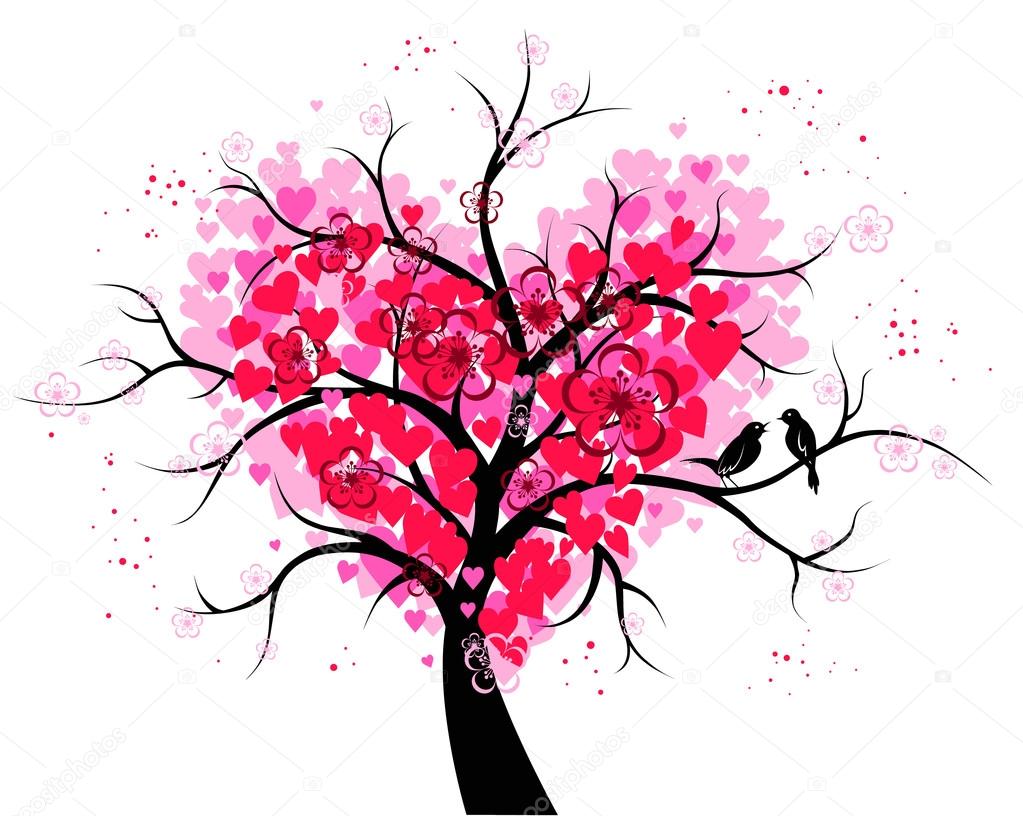 Heart tree background