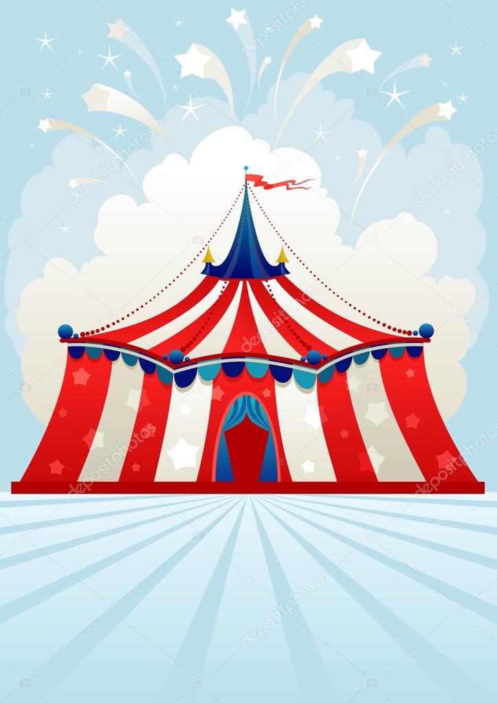 Circus tent with space