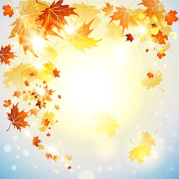 Fundo com folhas voadoras de outono —  Vetores de Stock